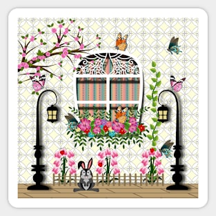 Floral Window Design Sticker